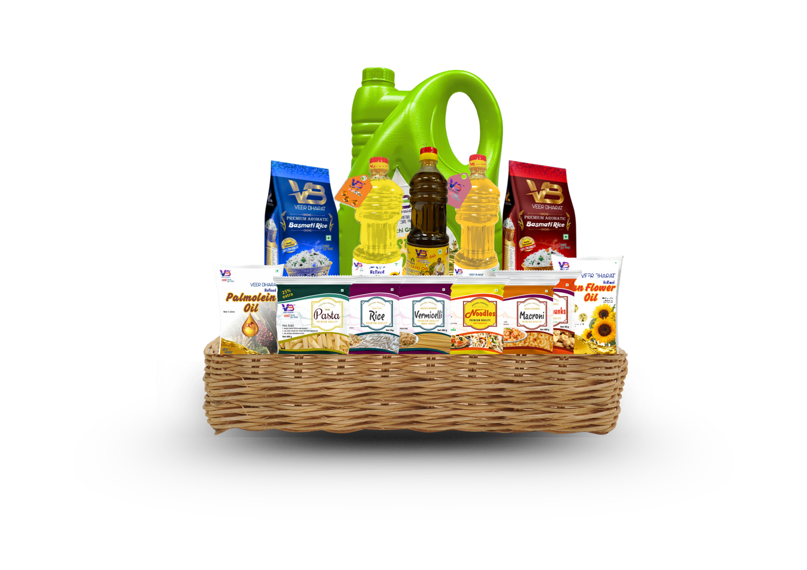 Veer Bharat product basket showcasing premium edible oils
